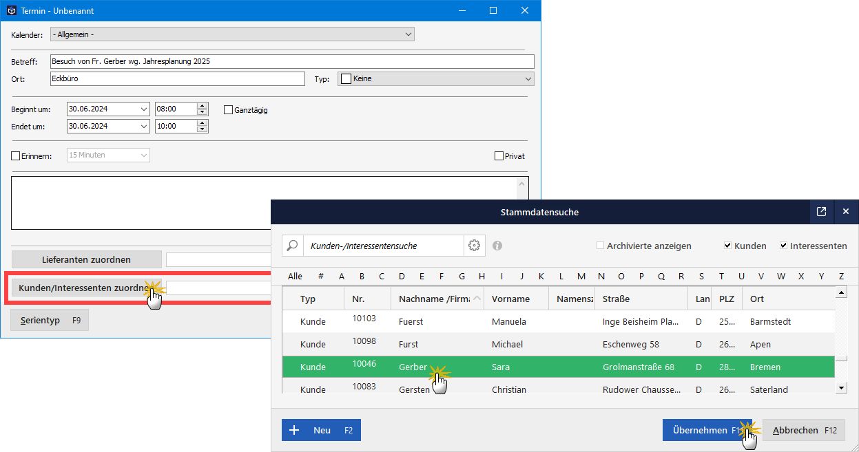 termin-kundenzuordnung
